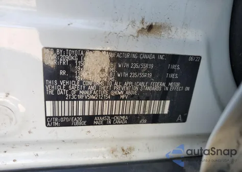 2022 Toyota Rav4 Xle Premium z USA, uszkodzony, nr VIN 2T3C1RFV5NW212154